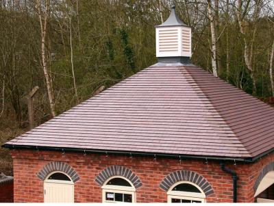 Blue brindle tiles at Jackfield, Ironbridge